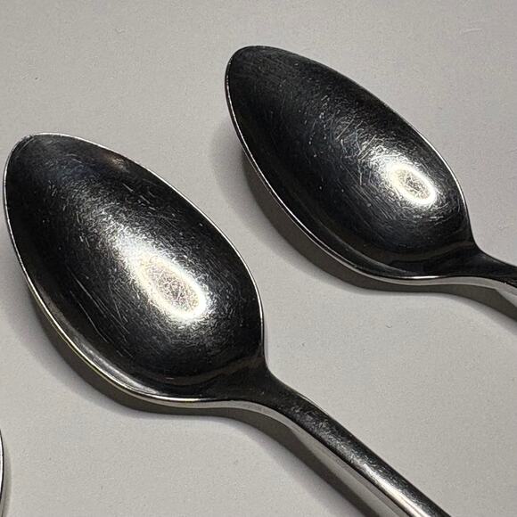 Oneida Community CELEBRITY Stainless 4 Iced Tea Spoons MCM w/ White Stars - Picture 7 of 11